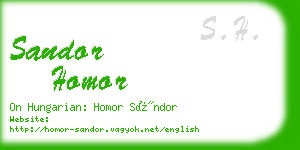 sandor homor business card